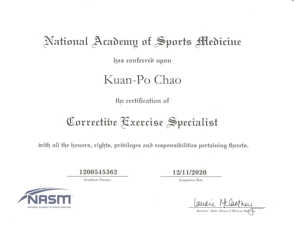 NASM 矯正運動專家 CES